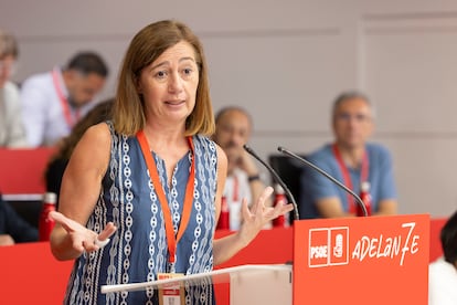 La presidenta del Congreso de los Diputados, Francina Armengol, durante su intervención.