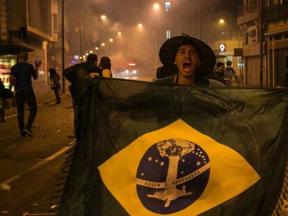 Protestos no centro do Rio de Janeiro contra o aumento da tarifa do transporte, em janeiro de 2016