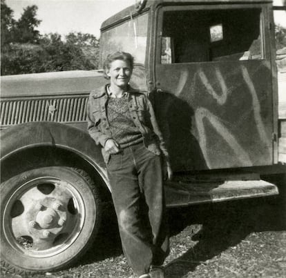 La conductora de ambulancias estadounidense Evelyn Hutchins.