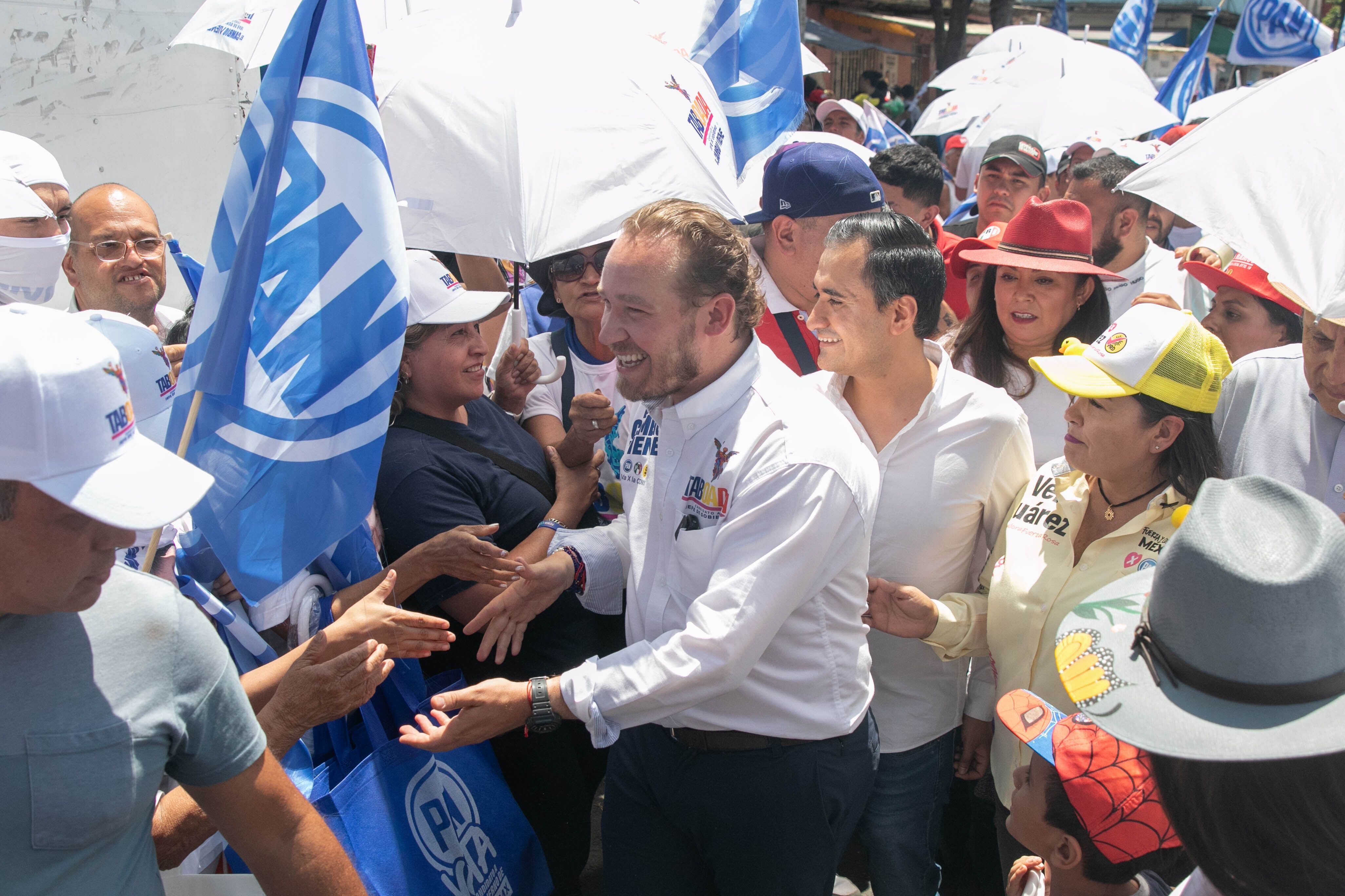 Santiago Taboada, durante su cierre de campaña en la alcaldía Venustiano Carranza, el 27 de mayo.