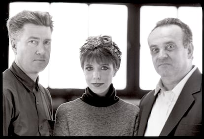 David Lynch film and television director, Angelo Badalamenti composer and Julee Cruise