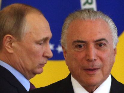 Temer e Putin em Moscou.