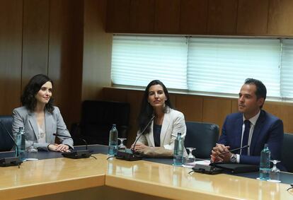 Isabel Diaz Ayuso, Rocio Monasterio e Ignacio Aguado, en una imagen de archivo.