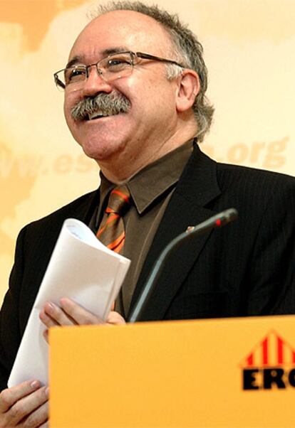 El líder de ERC, Josep Lluís Carod Rovira, durante una rueda de prensa, celebrada el pasado día 22 en Barcelona.