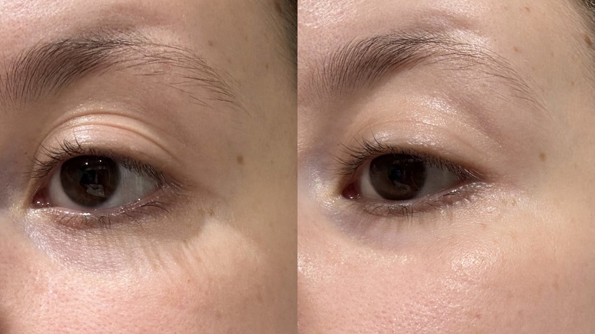 Mis ojos antes y después de probar los moisturizing pink eye masks de Grace & Stella.