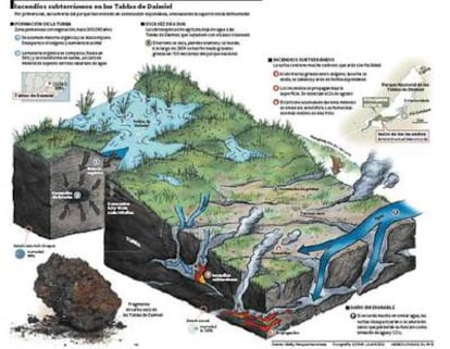 Incendios subterráneos en las tablas de Daimiel.