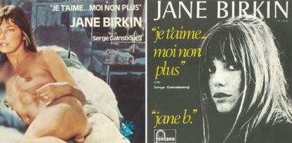 El disco de Jane Birkin antes y después de la censura.