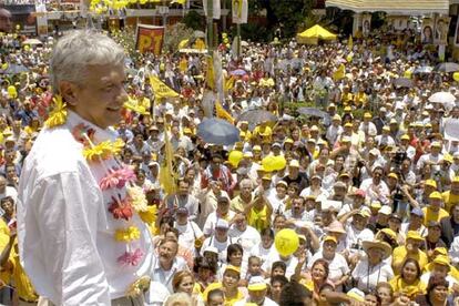 Andrés Manuel López Obrador, candidato del Partido de la Revolución Democrática (PRD), el jueves en Jalisco.