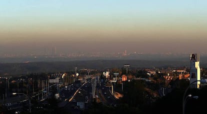 La boina de contaminación de Madrid.