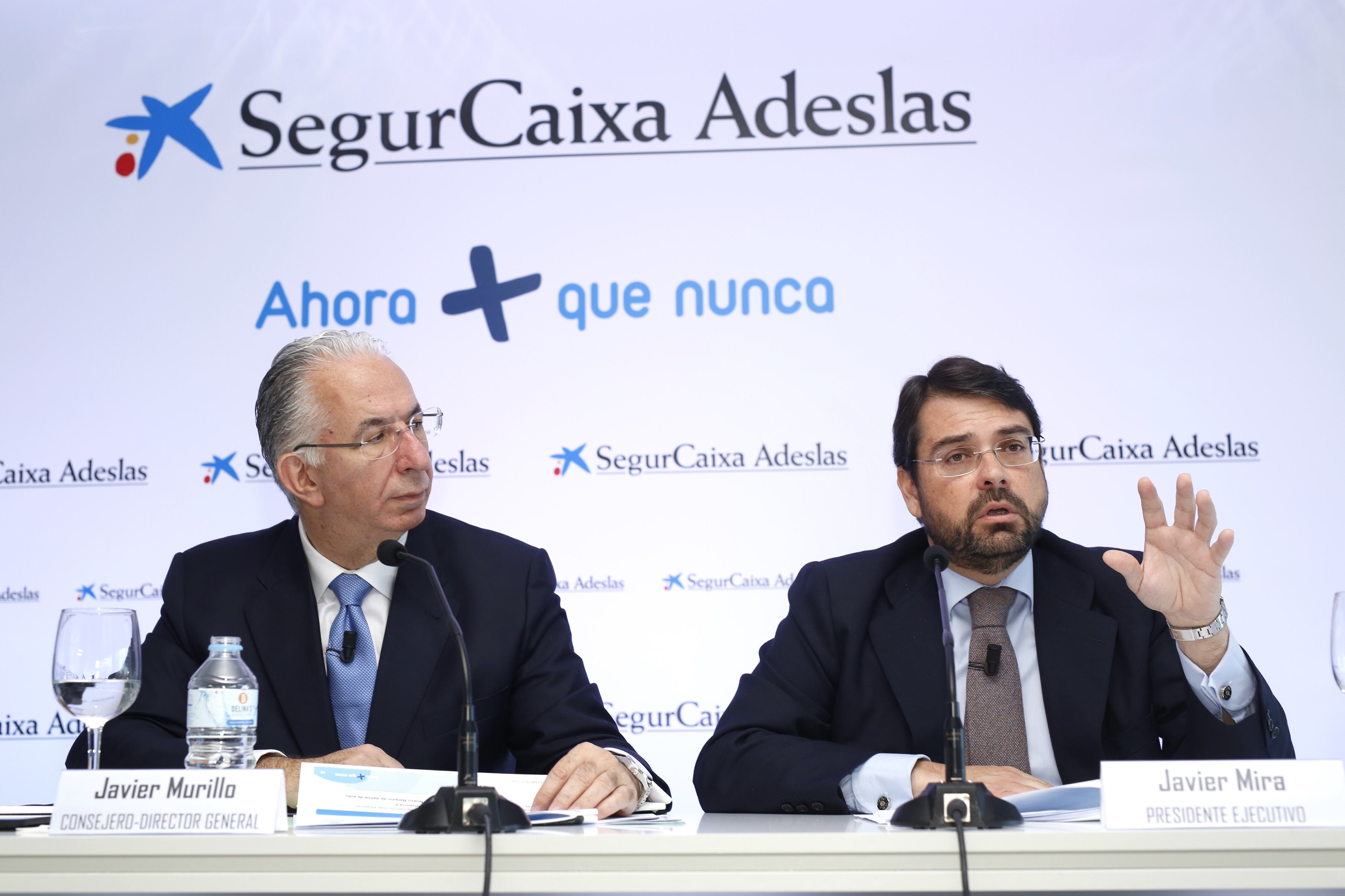 El director general de SegurCaixa Adeslas, Javier Murillo y el presidente Javier Mira