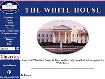 Imagen del la página <I>web</I> de la Casa Blanca, blanco del virus <I>Código rojo</I>.