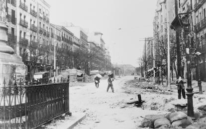 Imagen de los bombardeos de Madrid por parte de la aviación del bando sublevado durante la Guerra Civil.