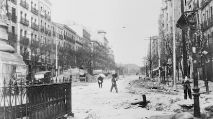 Imagen de los bombardeos de Madrid por parte de la aviación del bando sublevado durante la Guerra Civil.