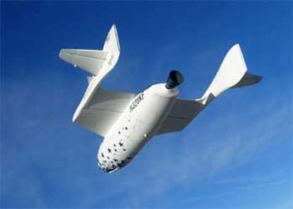 La nave <i>SpaceShipOne</i>.