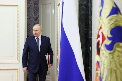 Vladímir Putin llegaba a una reunión del Consejo de Seguridad de Rusia, el pasado viernes en el Kremlin.