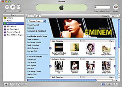 Imagen de Itunes music store la tienda de descargas de Mac.