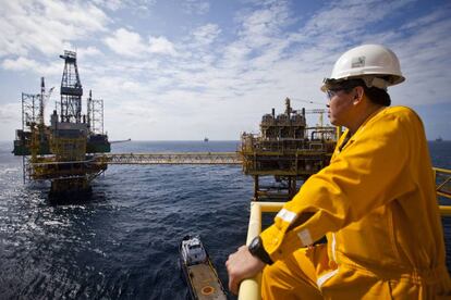 Una plataforma petrolífera de Pemex en el Golfo de México.