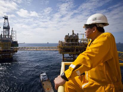 Una plataforma petrolífera de Pemex en el Golfo de México.