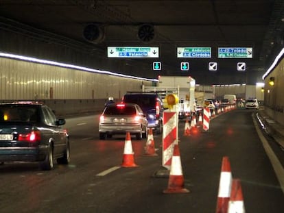 Obras de mantenimiento en el t&uacute;nel de la M-30.