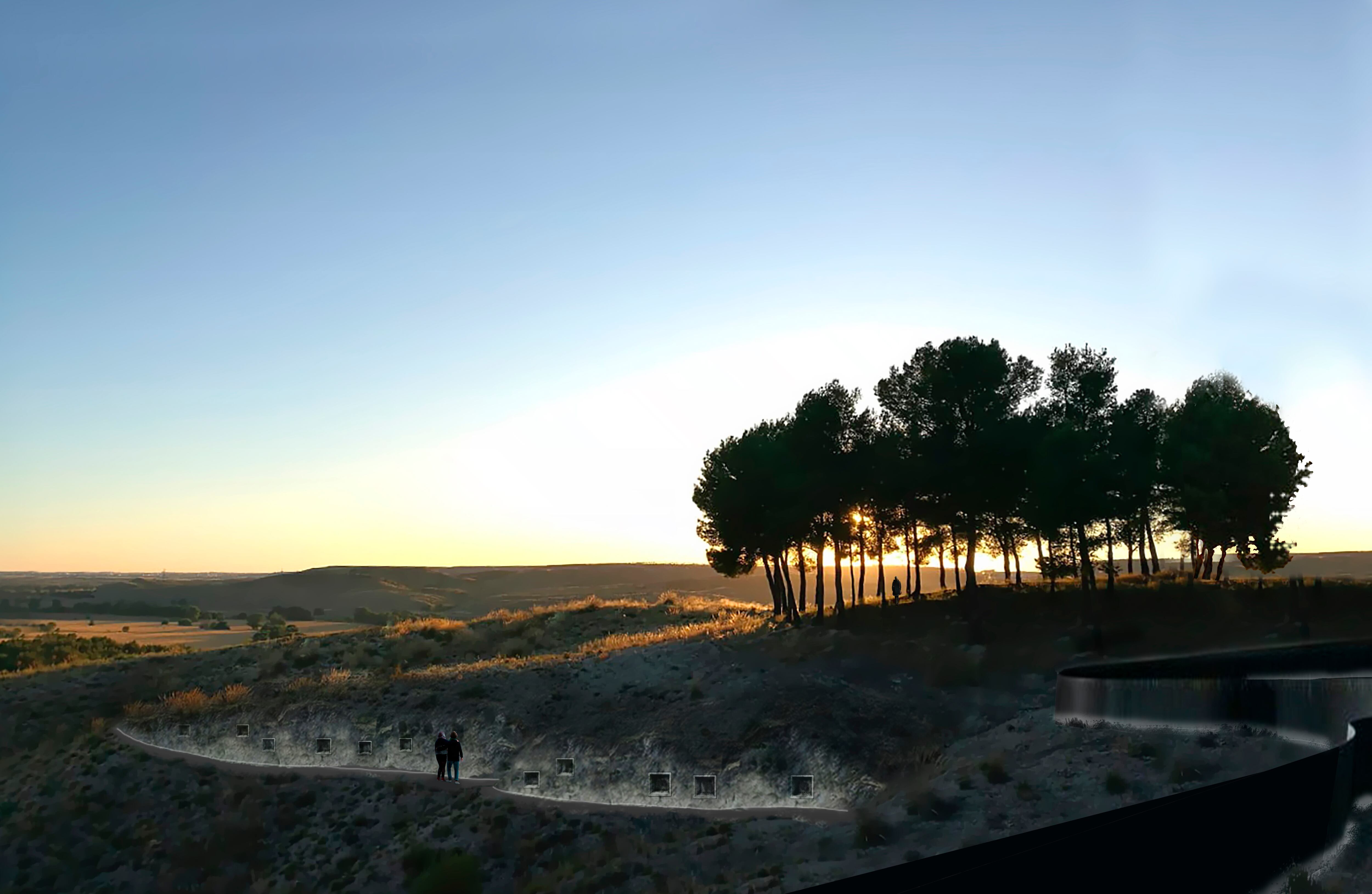 Recreación de un atardecer en el nuevo cementerio naturalizado del sureste. GISTAU COSCULLUELA