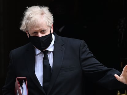 Boris Johnson, a la salida del 10 de Downing Street el pasado miércoles.