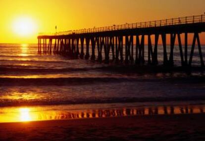 Atardecer en el muelle de Hermosa Beach.