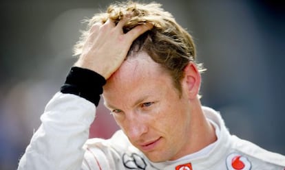Jenson Button, en el circuito de Shanghái.
