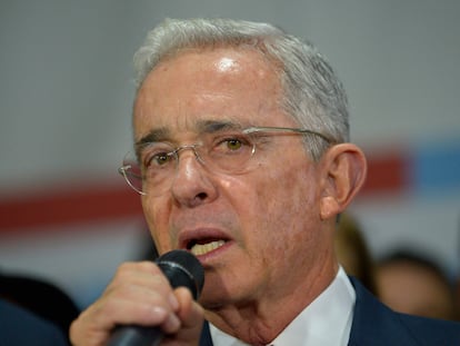 El expresidente colombiano Álvaro Uribe Vélez, en una imagen del 8 de octubre de 2019.