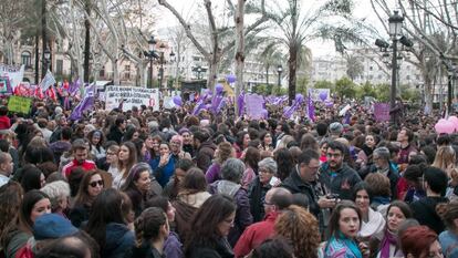 Manifestación por el Día de la Mujer en Sevilla.