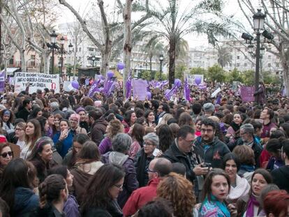 Manifestaci&oacute;n por el D&iacute;a de la Mujer en Sevilla.