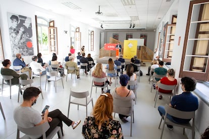 Momento de la presentación del festival Escribidores, en el centro cultural La Térmica.