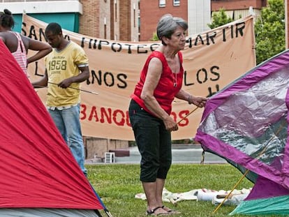 La acampada en Nou Barris.