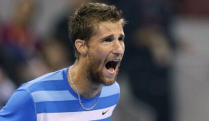 Klizan celebra su triunfo ante Nadal.