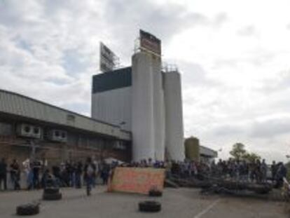 Trabajadores de la planta de Panrico en Santa Perp&egrave;tua de Mogoda, bloquean el acceso a la f&aacute;brica desde primera hora de la ma&ntilde;ana. 