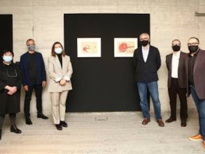 Representants de la Universitat Pompeu Fabra i de la Fundació Joan Miró.