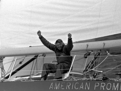 Morgan, a su llegada a Bermudas tras dar la vuelta al mundo.