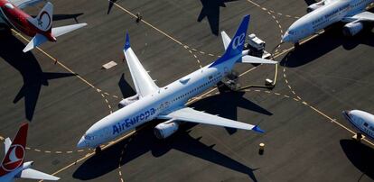 Un avión de Air Europa en un aeropuerto de EE UU.