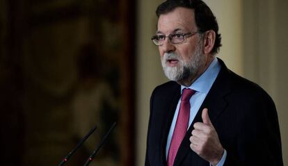 Mariano Rajoy, este viernes durante la rueda de prensa de fin de año en La Moncloa.