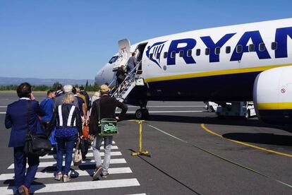 Pasajero de Ryanair en un vuelo de Carcassonne (Francia), esta mañana