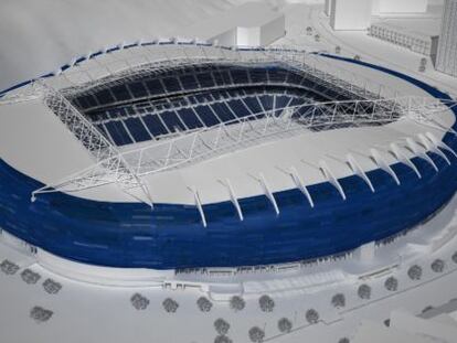 Maqueta del nuevo estadio de Anoeta.