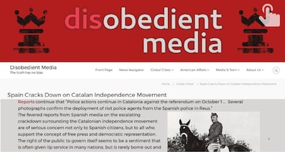 One of the news stories about the Catalan crisis, illustrated with a picture of Franco.