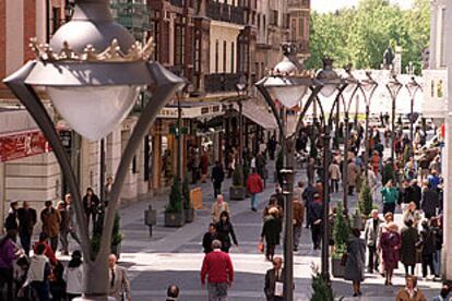 Una imagen de la calle Santiago en el centro de Valladolid.