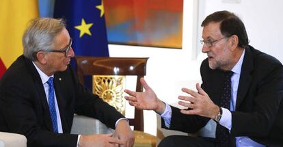 El presidente de la Comisión Europea, Jean-Claude Juncker, y el presidente del Gobierno, Mariano Rajoy.