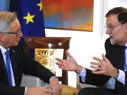 El presidente de la Comisión Europea, Jean-Claude Juncker, y el presidente del Gobierno, Mariano Rajoy.