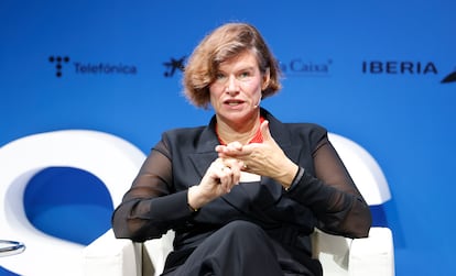 Mariana Mazzucato, profesora de la University College London y autora de 'Misión Economía: Una guía para cambiar el capitalismo', durante su intervención en la segunda jornada del World in Progress Barcelona. 