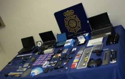 Equipo informático incautado a la banda