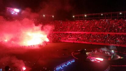 El estadio Ramón Sánchez-Pizjuán engalanado para una celebración.