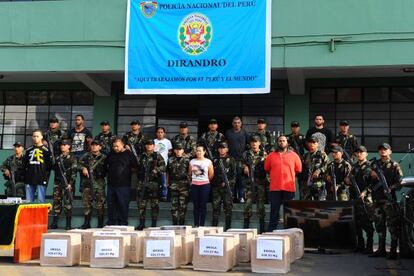 Los detenidos presentados por la Policía Nacional en Lima