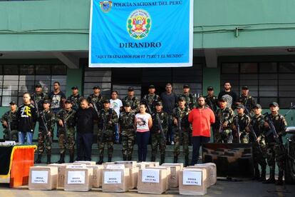 Los detenidos presentados por la Polic&iacute;a Nacional en Lima