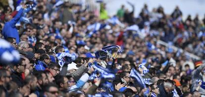 Afición del Leganés en Butarque.